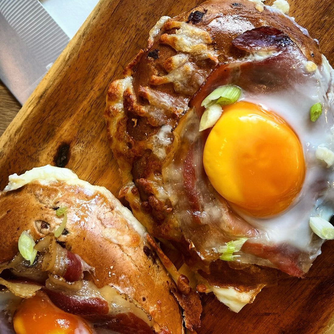 Ham & Duck Egg Bagels